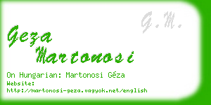 geza martonosi business card
